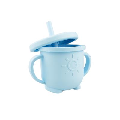 China High Quality Portable Food Grade Wholesale BPA Free Cute Silicone Baby Straw Cup for sale