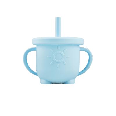 China Low Price BPA Free Food Grade BPA Silicone Dree Sippy Baby Straw Cup For Baby for sale