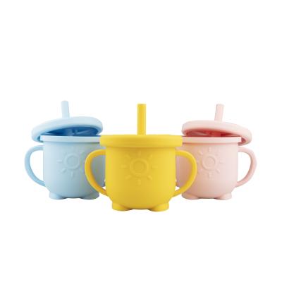 China BPA Suppliers China Suppliers High Quality Low Price Silicon Cartoon Puddle Cup For Baby for sale