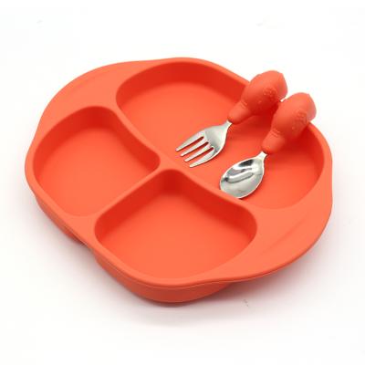 China Hot Sale Food Grade Bpa Free Feeding Bowls Silicon Dish Set Baby Sustainable for sale