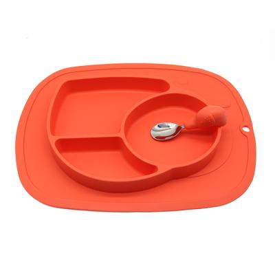 China Sustainable High Quality Wholesale Colorful Animal Shaped Silicone Dish With Divider for sale