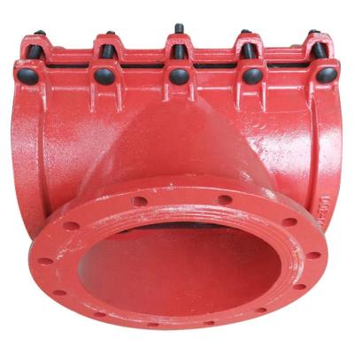 China Malleable Iron Pipe Fitting Malleable Tapping Saddle With Flange Branch For DI CI PE PVC HDPE Pipe for sale