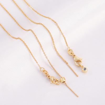 China Environmental Friendly 18K Gold Filled Chain Brass To Adjust Universal Extension Chain Necklace Chain For Jewelry Making for sale