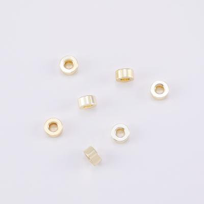 China Environmental Friendly 18K Gold Plated Beads For Jewelry Making Chunky Loose Beads Brass 8mm Gold Filled Spacer Beads for sale