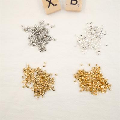 China Environmental Friendly Jewelry Findings And Components Crimp Beads 2mm Gold Plated Beads Pipe Beads for sale