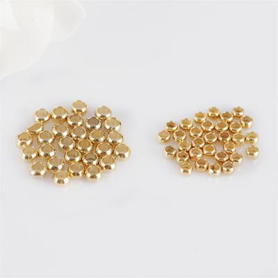 China Environmental Friendly Crimp Beads Bracelet For Jewelry Making 18K Gold Plating Copper Fixed Fixed Beads To Cut Flat Beads For Jewelry Findings for sale