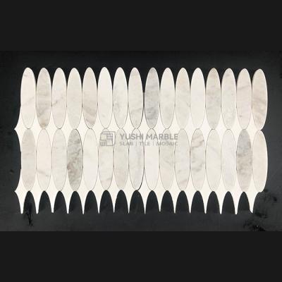 China Modern White Marble Stone Marble Mosaic Tile Penny Yushi Lexington White Marble Mosaic Tile for sale