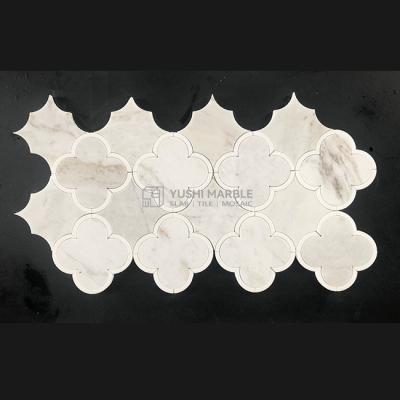 China Modern Stone Marble Mosaic Weave Basket Yushi Lexington White Marble Mosaic Tile for sale