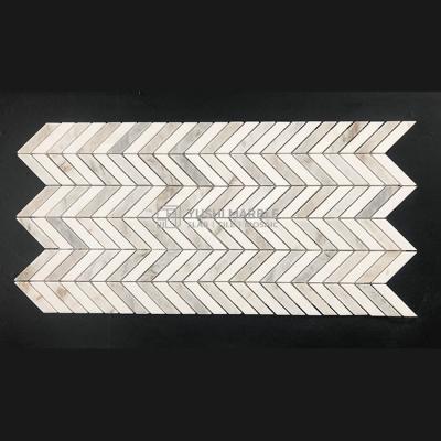 China Modern Stone Black And White Marble Mosaic Yushi Mosaic Lexington White Marble Mosaic Tile for sale