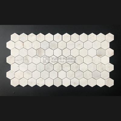 China Modern Stone Green Marble Mosaic Yushi Mosaic Lexington White Marble Mosaic Tile for sale