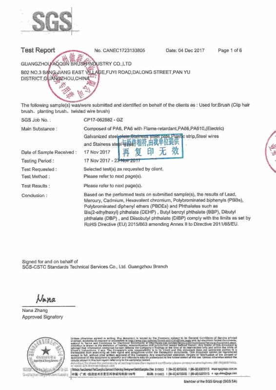 RoHS - Guangzhou Aoqun Brush Industry Technology Co., Ltd.