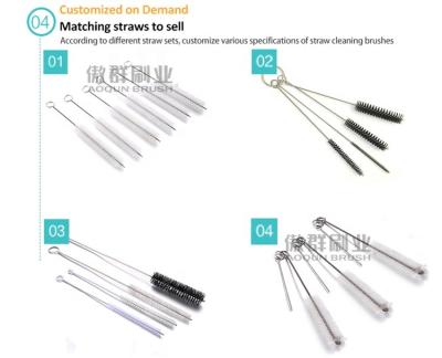 China Sustainable PP Stainless Steel Pipe Cleaner Straw Cleaning Brush / Bottle Reading Brushes for sale