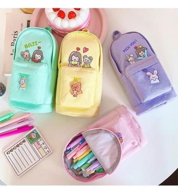 China Wholesale Price Cute Pink Color Pen Bags Canvas Pencil Case School Bag Pencil Case Amazon Hot Selling Kawaii Children's School for sale