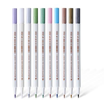 China Writing. Advertising.Promotion.Gift STA Customized Logo Seed Luminous Color Metallic DIY Promotional Painting Amazon Hot Sale Brush Drawing Metallic Pens for sale