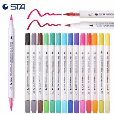 China China Supplier Art Watercolor Brush Pen 14 Colors Set Watercolor Marker Pen STA 1-2MM for sale