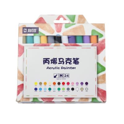 China Factory Low Price 24colors Markers Set Acrylic Markers Drawing Art Markers 1mm for sale