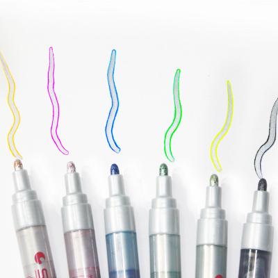 China Multi Color Pen Set Art DIY Amazon Good Quality Color Brilliant Colors Two Line Marker Marker For Students for sale