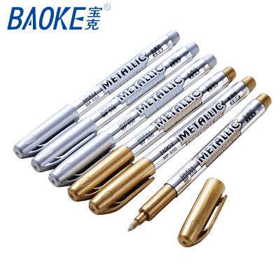 China 1.5mm tip size gold metallic marker pens in bright shiny silver color for stationery wholesale office supply 1.5MM for sale