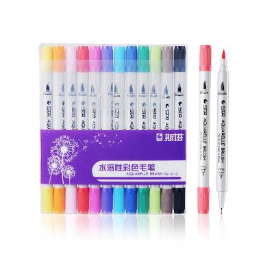 China Drawing Sta 3112 Two Main Watercolor Brush Markers Set For Drawing Colorful Manga Sketching Gift Art Painting Water Based Marker Pen for sale