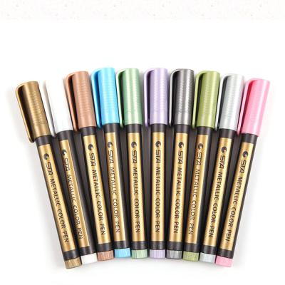 China Promotional Gift 10 Colors Crafts Drawing Colored Painting Pens For Card Making DIY Photo Album Drawing Assorted Colors Metallic Marker Pens for sale