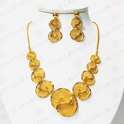 China Custom Luxury Star TRENDY Gold Jewelry Necklace Set Gold Plated Africa Jewelry For Wedding for sale