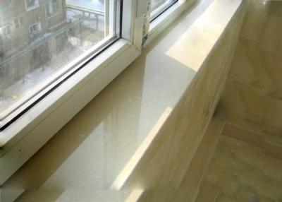 China Decorative Artificial Quartz Stone Coating Slab Window Sills / Table Top / Tiles Cream Marfil for sale