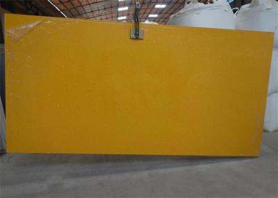 China Fire Resistant Yellow Mirror Artificial Quartz Kitchen Countertops / Worktops Natural Stone Surface for sale