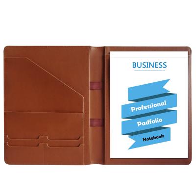 China New Design and High Quality Heavy Duty Full Grain Resume Interview Folio Personalized Handmade Leather Legal Padfolio Organizer for sale