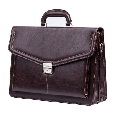 China Leather Expandable Briefcase Document File Latop Travel Conference Business Men Shoulder Bag PU Capacity Laptop Bag Briefcase for sale