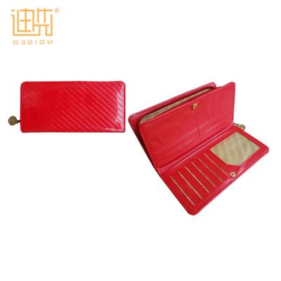 China Promotional Gift Voucher Wristlet Wallet Fashion Vapor Cash Red Leather Envelope Ladies Hand Purse Wallet for sale