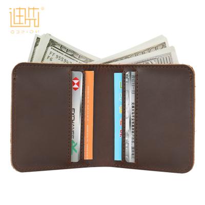 China Other Customized Factory Price Vintage Hard Card Men Small Zipper Leather Fold Wallet for sale