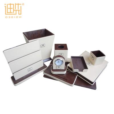 China Business Europe Style Desk Set Hot Sale PU Leather Desk Set for sale