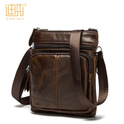 China Fasion Wholesale Manufacturer Retro Casual Genuine Leather Men Cross - Body Travel Messenger Bag For Mobile Phone Wallet Passport for sale