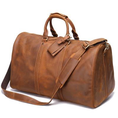 China High Quality Full Grain Leather Weekend Bags Sports Gym Duffle Leather Travel Overnight Duffel Bags for sale