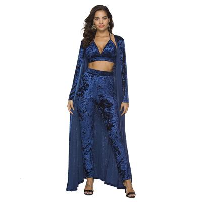 China QUICK DRY apparel ladies sets original cheap prices long pants good quality design long sleeve coats bikini tops for women 3 piece suits for sale