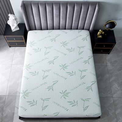 China Anti-Bacteria Relieve Waterproof Fitted Bamboo Mattress Protector Jacquard Mattress Pad Cover With Deep Pocket for sale