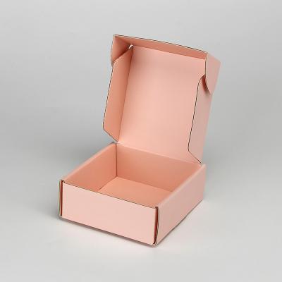 China Custom Printed Light Pink Corrugated Subscription Box For Beauty Brands for sale