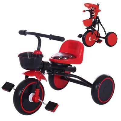 China 2021wholesale ride on toy 2 in 1 triciclo para plegable ninos folding pedal three wheel tricicle baby toddler tricycle for kids for sale