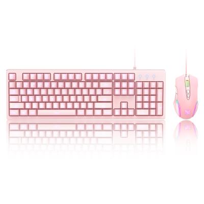 China ONIKUMA G25+CW905 Metal Gaming Keyboard Pink Combo Mechanical Cable Set and Mouse Gamer Keyboard and Mouse Combo for sale