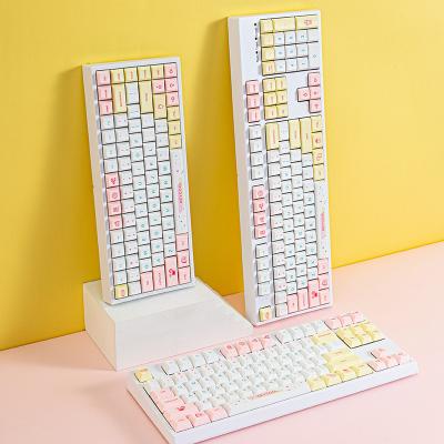 China Keycool Macaron Theme 84/87/104keys RGB Wireless Hot Switchable Gateron Optional Mechanical Keyboard and TTC Switches for sale