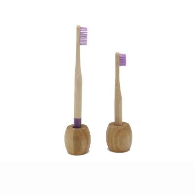 China Eco Friendly Natural Wooden Logo Toothbrush Holder Wholesale Custom Bamboo Holder for sale