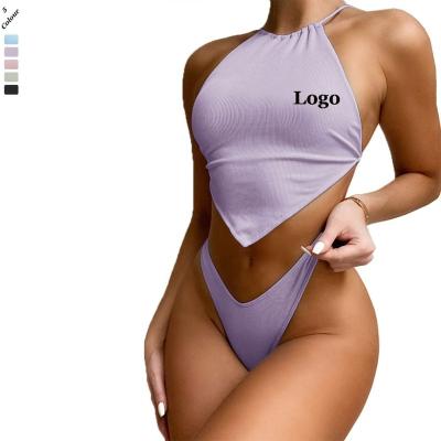 China SexyWomen Breathable Brazilian Swimsuit Halter Waist Biquini Bottom Two Piece Swimsuit for sale