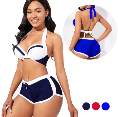 China 2022 bikini sports halter swimwear two piece swimsuit breathable custom sexy fitness swimwear for women for sale