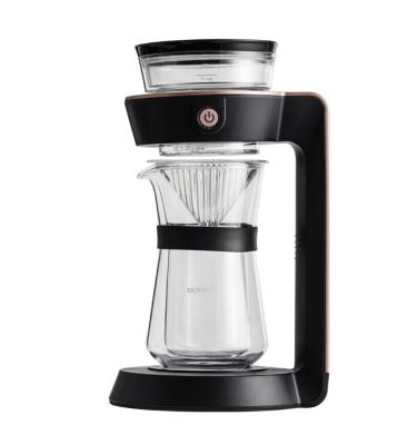 China Shape Glass Filter Fan Machine Hotel Travel Double Layer Portable Drip Home Rotate Battery Portable Coffee Machine for sale