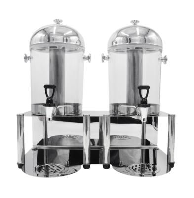 China Durable pp Juice Dispenser Double Tank Machine Juice Beverage Dispenser Party Buffet Equipment Hotel Restaurant Catering Equipment for sale