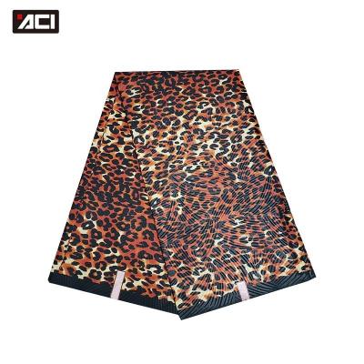 China 2022 Hot Sale 3D Polyester Wax Ankara African Wax Print Fabric Flame Retardant Leopard Print 6 Yards Textiles Fabrics for sale