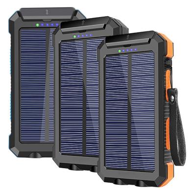 China High Quality and Reasonable Price Portable Waterproof 20000 Mah Solar Panel Charger Systems for Mobile Cell Phone Charger for sale