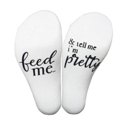 China Wholesale Non-Slip Cotton Anti-Skid Crew Unisex Socks - Feed Me and Tell Me I'm Enough Funny Socks Printed by VIN for sale