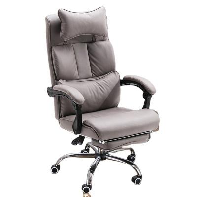 China Adjustable (height) Luxury Reclining Office Furniture Ergonomic Swivel Boss Chair With Footrest Revolving Desk Office Chair for sale