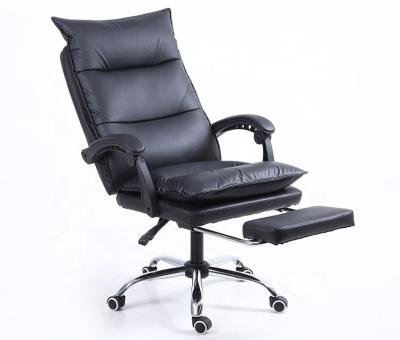 China Adjustable (height) Luxury Cheap Price  Reclining Boss Chair Executive Swivel Leather Office Chair With Footrest for sale